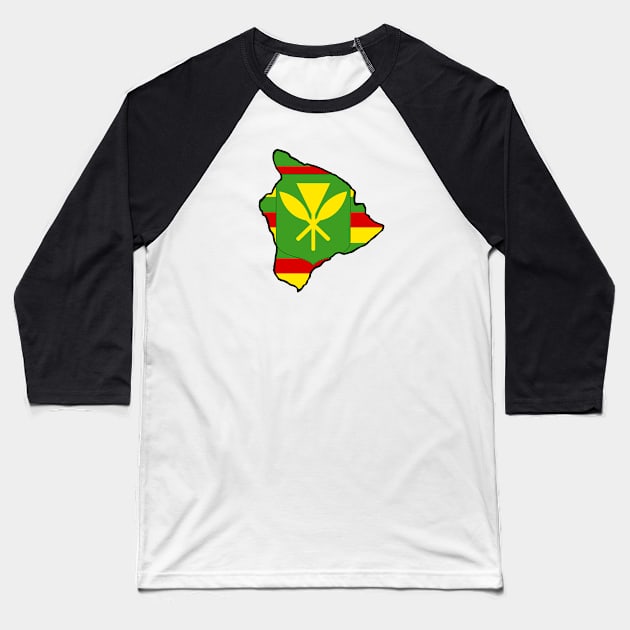 Big Island Kanaka Maoli Flag Baseball T-Shirt by Puna Coast